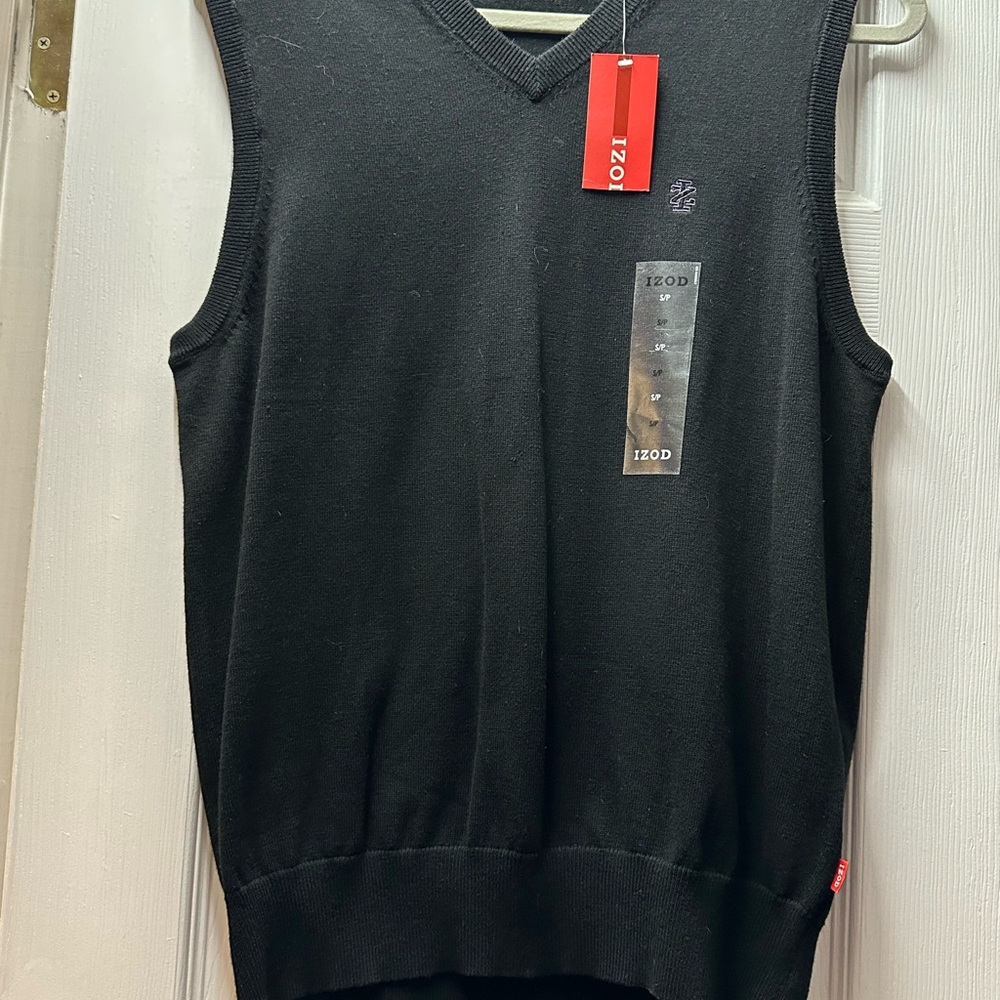 IZOD Black Knit Sweater Vest